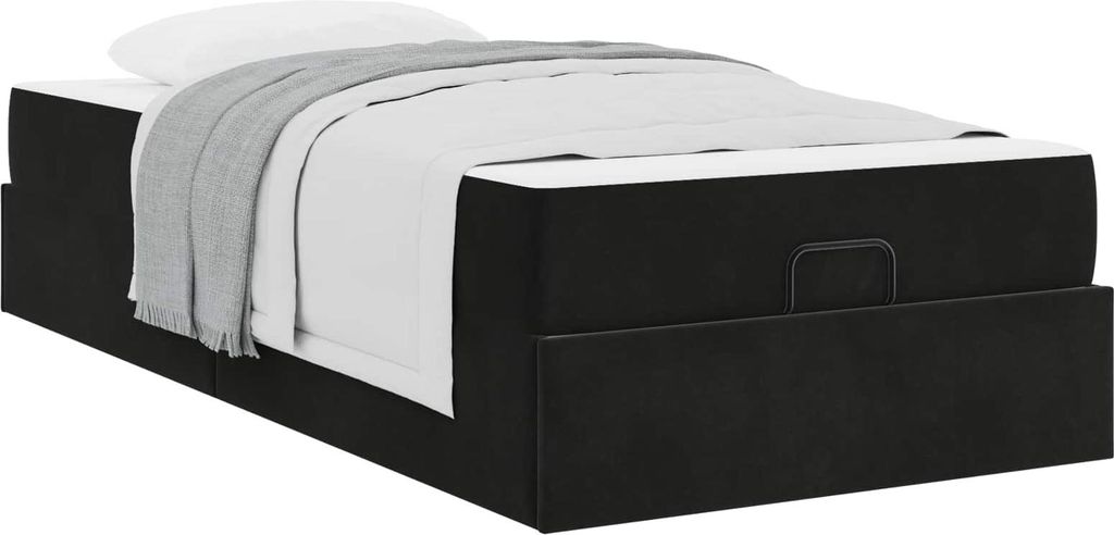 Bettgestell mit Matratze 2 pcs Schwarz Samt