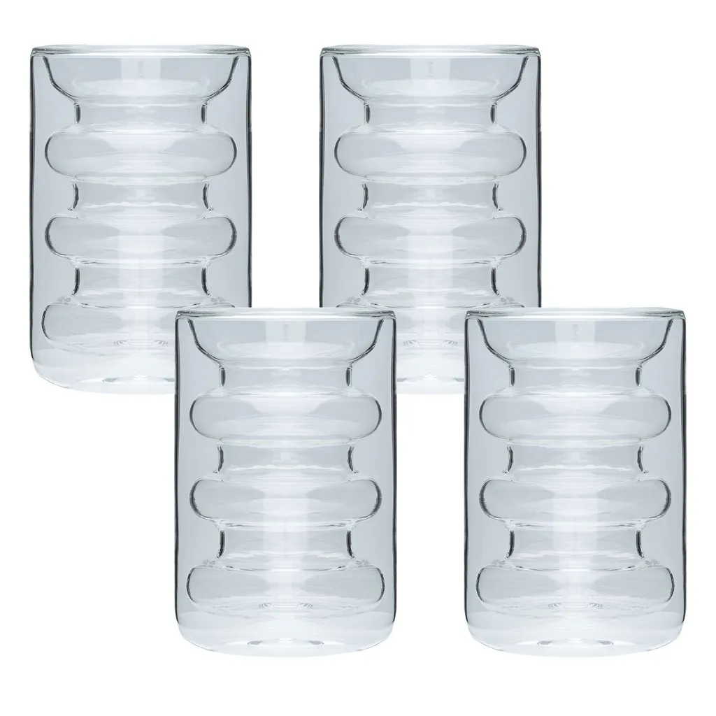 Set 4 Tazze Vetro Termico 190ml Intirilife - Ideali per Tè e Caffè