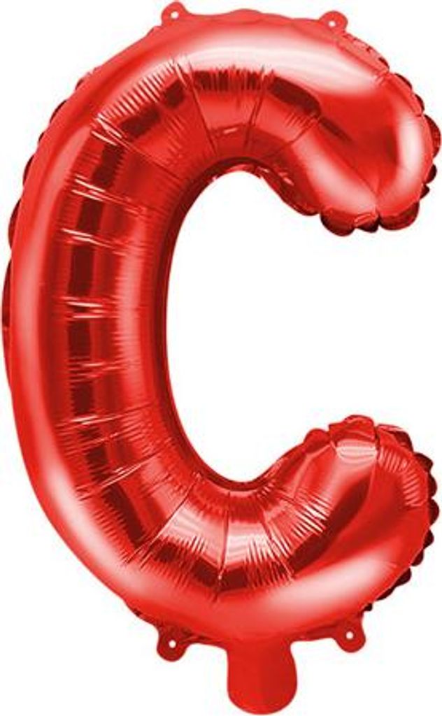 Folienballon Buchstabe „C“, 35cm, rot (1 Karton / 50 Stück)