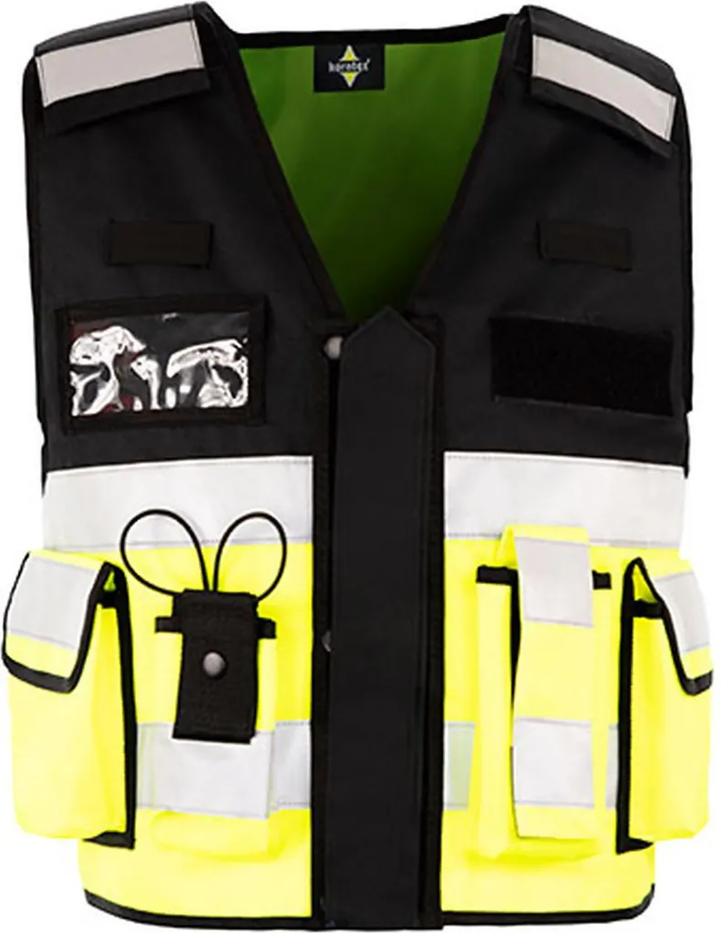 Korntex KXTAC Gilet Tattico Bonn Giallo/Nero - Alta Visibilità Multitasche