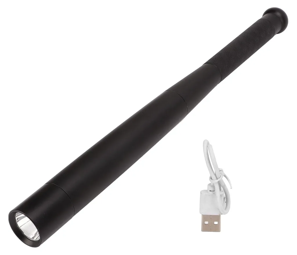 Lampe Torche Baseball 5000mAh LED Étanche - Alliage Aluminium Noir