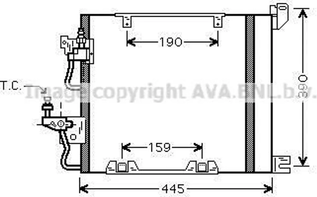 Radiateur de clim PRASCO OL5368D haute résistance OE 1850099 Opel Astra H