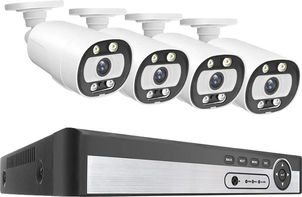 Système Surveillance Maison Intégral 4 Caméras 5MP avec Stockage 1To