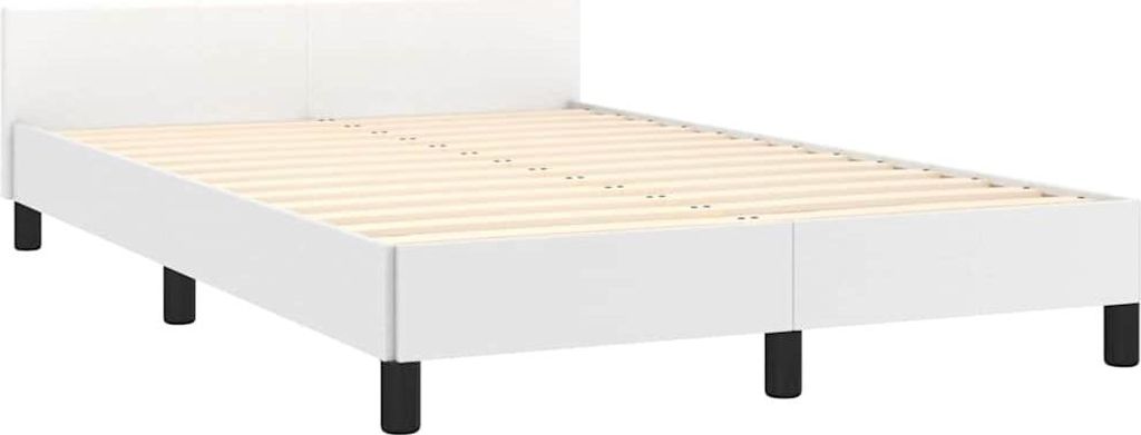 vidaXL Rám postele s čelom bez matraca biely 120x200 cm Obrázok produktu 