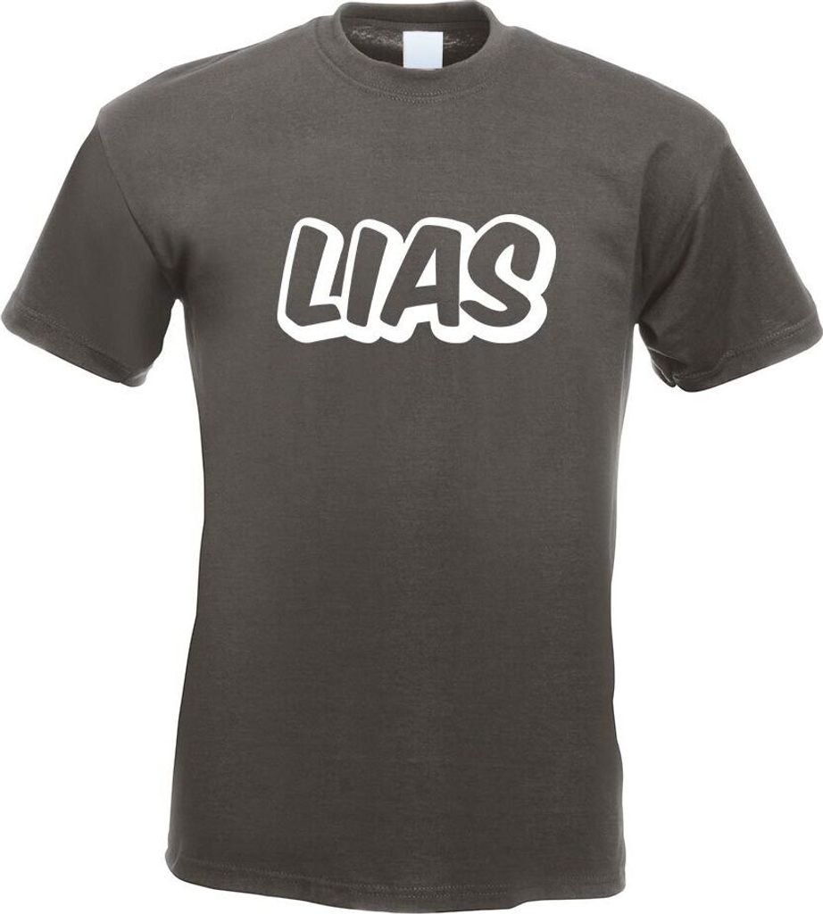 Kiwistar - T-Shirt - Graphit - Lias Vorname Jungen Motiv Bedruckt Funshirt Design Print - mit Motiv Bedruckt - Funshirt Design - Sport - Freizeit -...