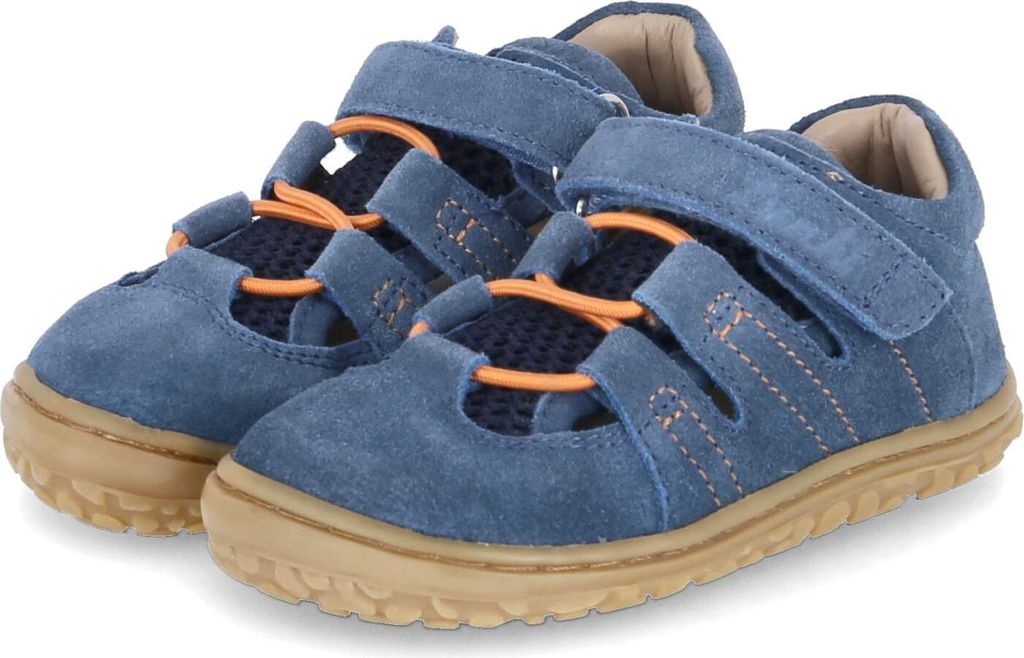 Lurchi Barefoot Jungen Sandalen Lauflernschuhe Barfußschuhe NAFFI Blau Rauleder Größe: 24
