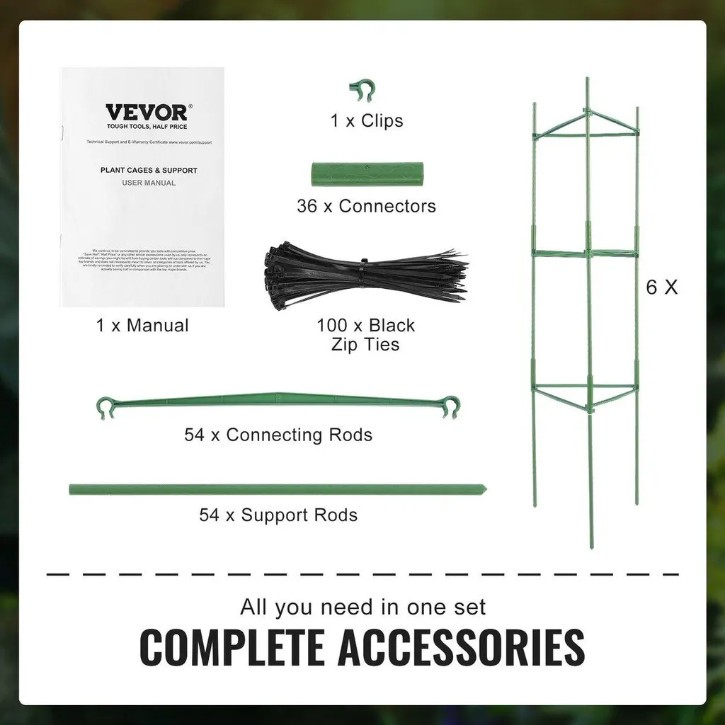 Supports pour Plants de Tomates 122 cm - Kit de 6 Tuteurs Verticaux XL - 5