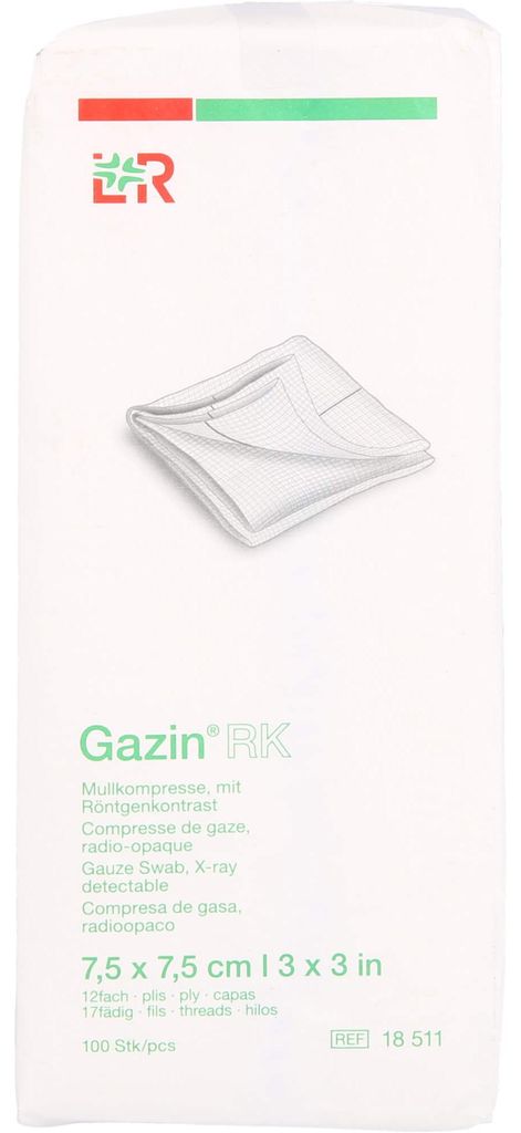 Gazin Compresse non sterili con RK 7,5x7,5cm, 100 pezzi KOM Immagine del prodotto 