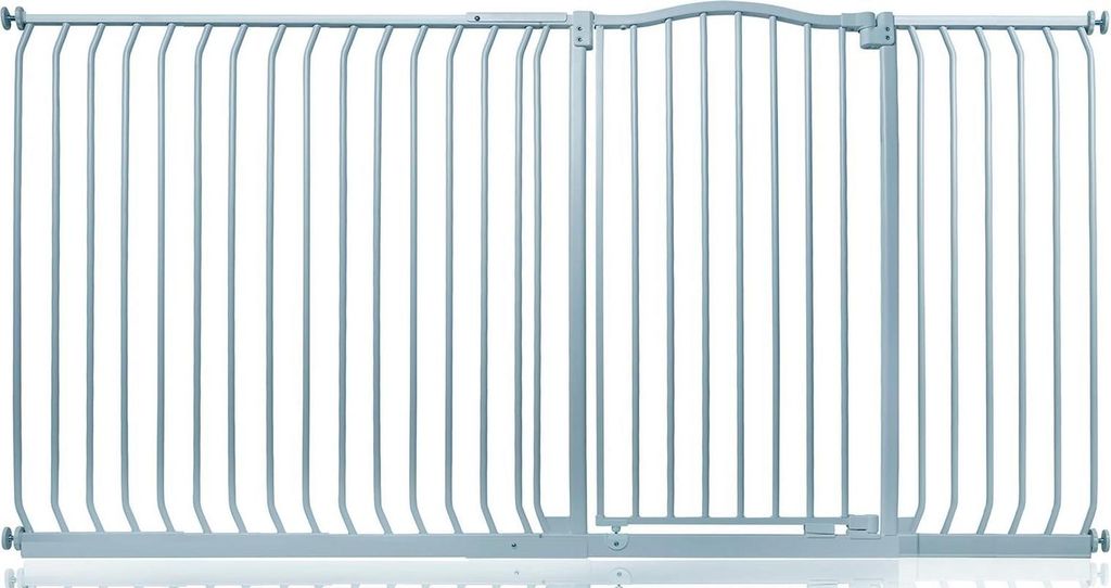 Safetots Extragroßes Treppenschutzgitter mit gebogenem oberen Teil, 198cm - 207cm, Grau