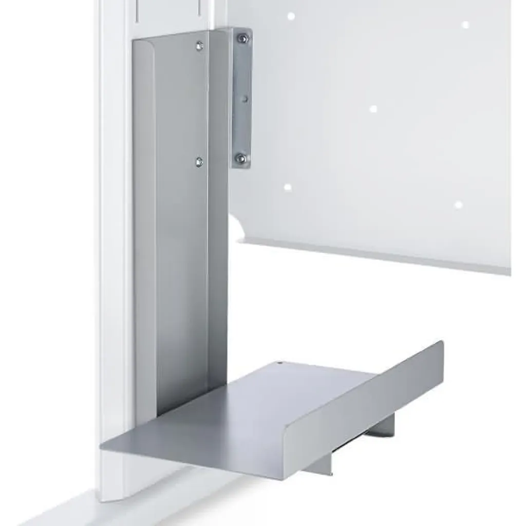 Support unité centrale en métal gris réglable pour ordinateur de bureau