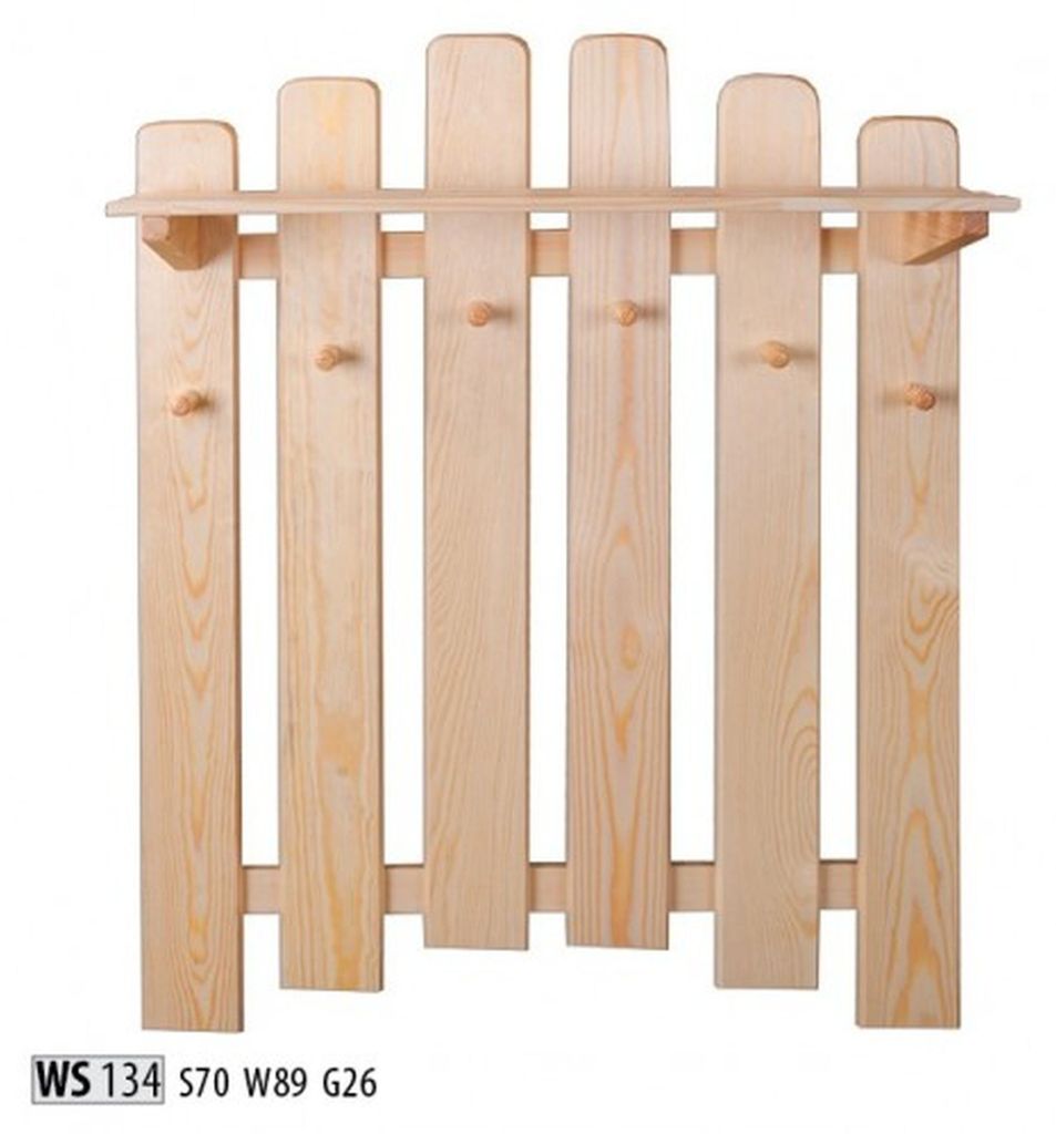 Garderobe Wandgarderobe mit 6 Haken, Wandpaneel Flurgarderobe Garderobenpaneel