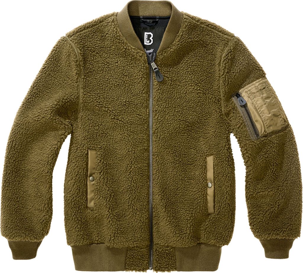 Brandit Ma1 Sherpa Fleece Mit Durchgehendem Reißverschluss Grün 2XL Mann Grün 2XL