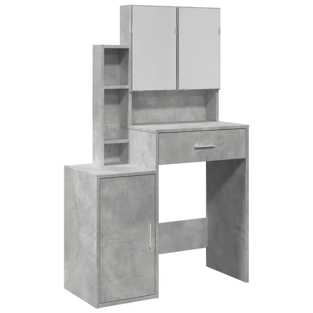 vidaXL Mobile Portaoggetti Grigio Cemento 80x35x132 cm - Robusto e Pratico