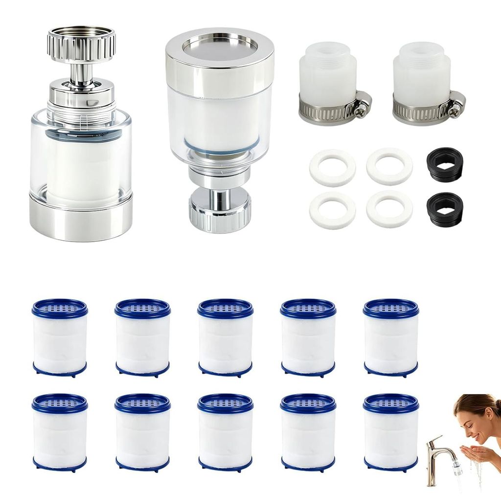 Sada 2 filtrů na vodu s otočnou hlavicí o 360° + 12 Obrázek produktu 