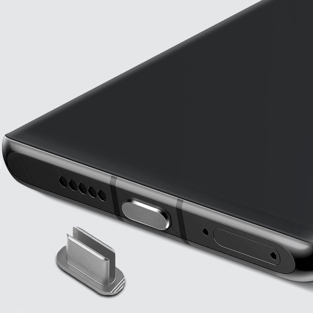 Cadorabo Schutzkappe für USB C in Grau Staub Schutz Stecker Stöpsel Staubdicht