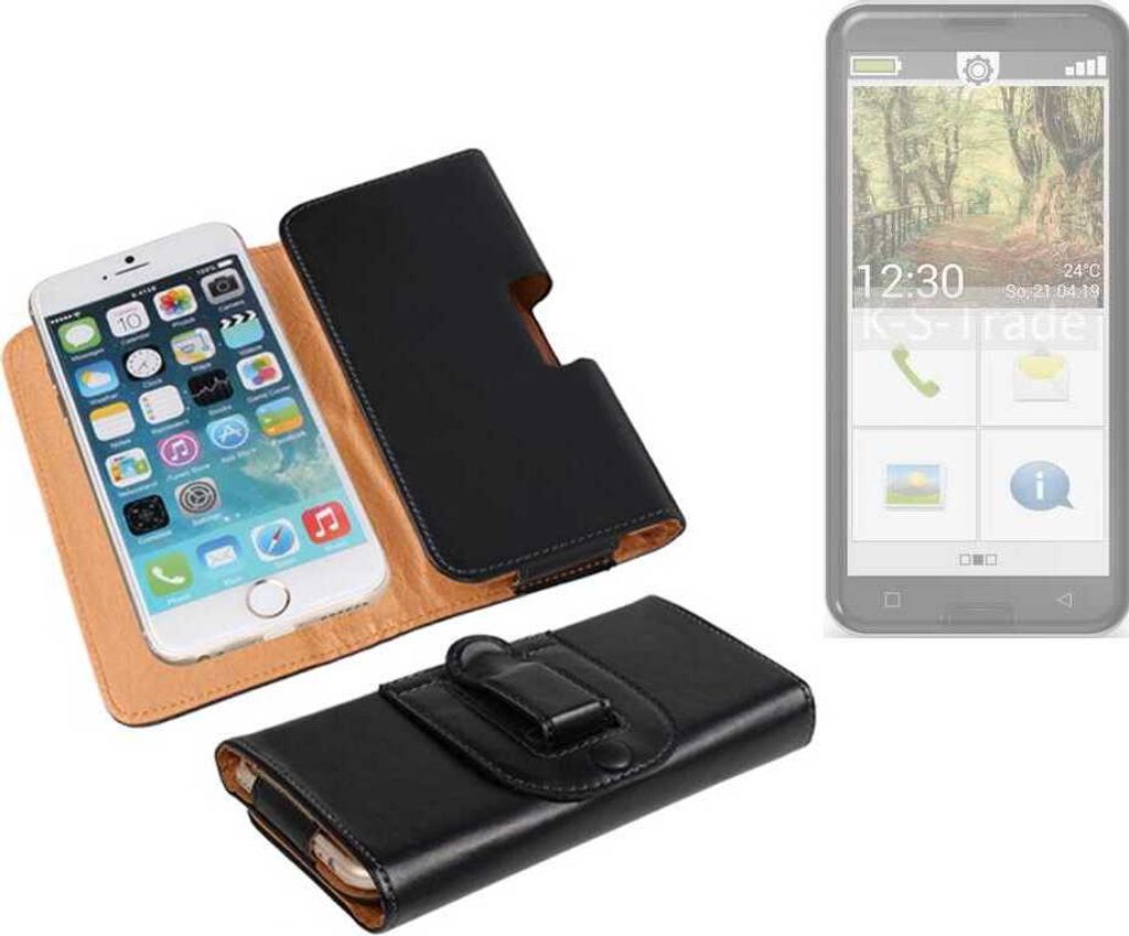 K-S-Trade Schützhülle Handyhülle kompatibel mit Emporia Smart.3 Holster Gürtel Tasche Schutzhülle Handy-Tasche Smartphone Case Seitentasche