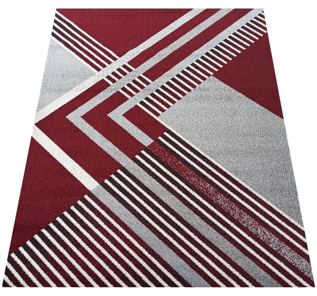 Tappeto a pezzo OTTO 03 Grigio-rosso 240 x 330 cm Immagine del prodotto 