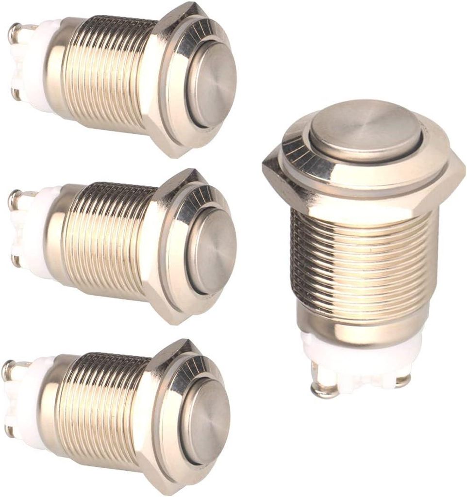 4-teiliger Drucktaster mit Verriegelungsmechanismus, 16 mm, 5 A, Edelstahl, 12–250 V, wasserdicht