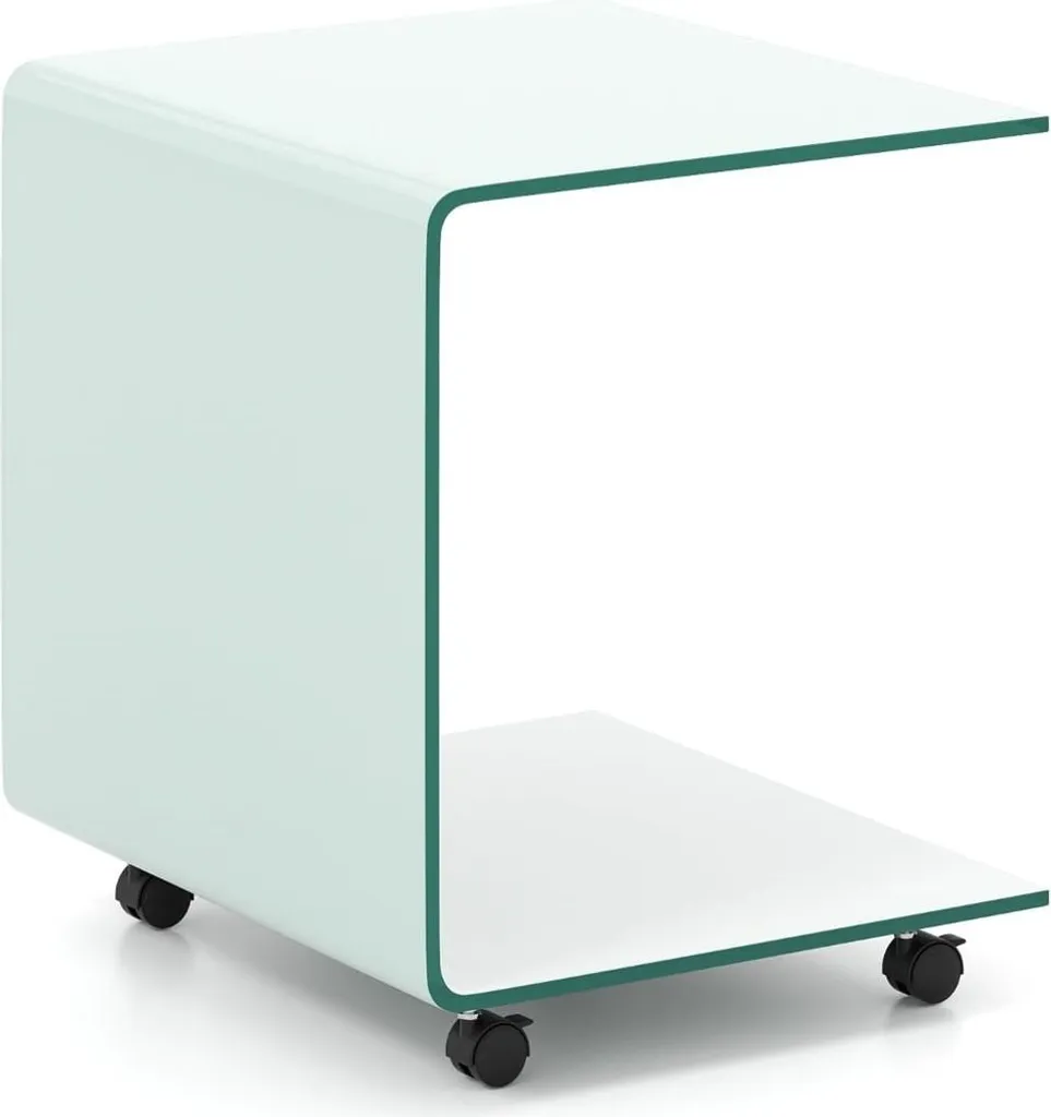 Table d'appoint gain de place en verre blanc 12 mm : Finie l'encombrement