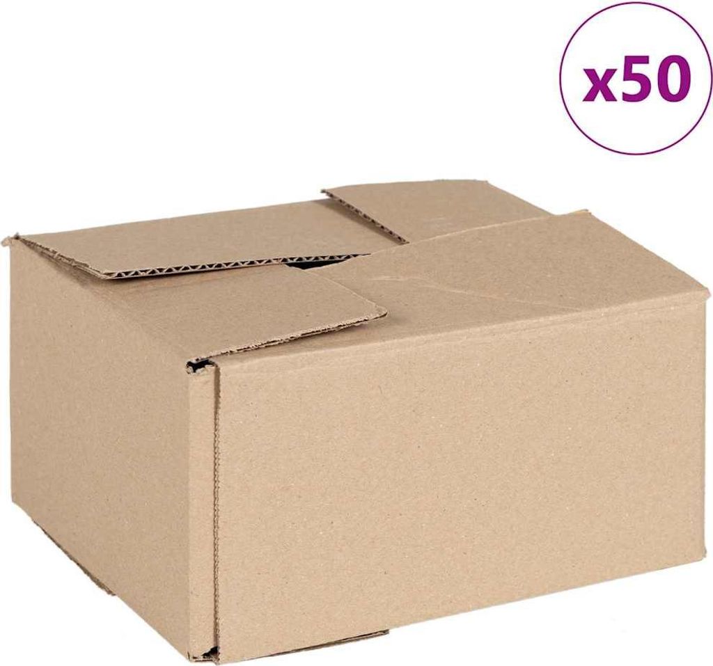 vidaXL Faltbox mit Speicher 50 Stk. Natur 20 x 15 x 10 cm Produktbild 