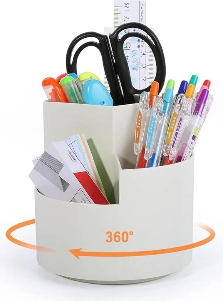 Porte-stylo rotatif 360° grande capacité avec trieur à 3 sections