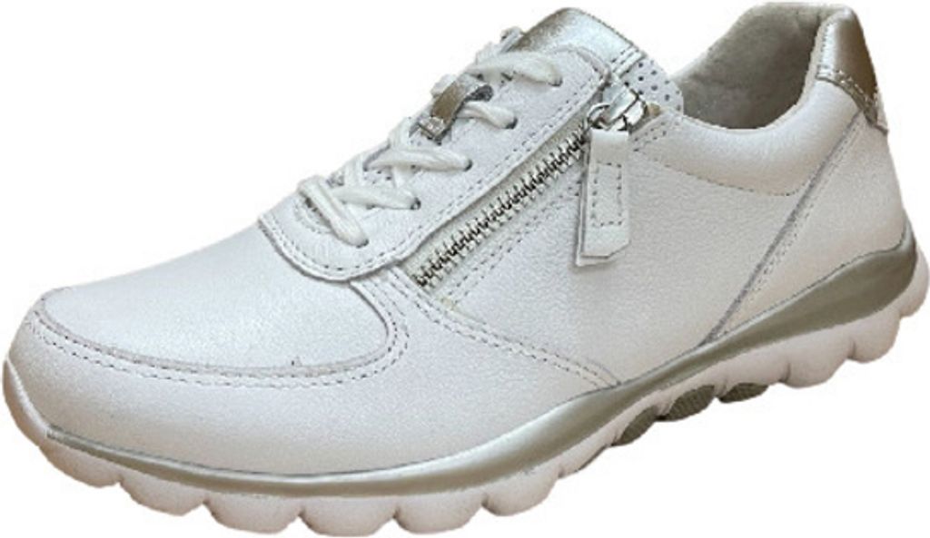 Gabor Comfort Sneaker Low - Weiß Glattleder Größe: 38.5 Normal