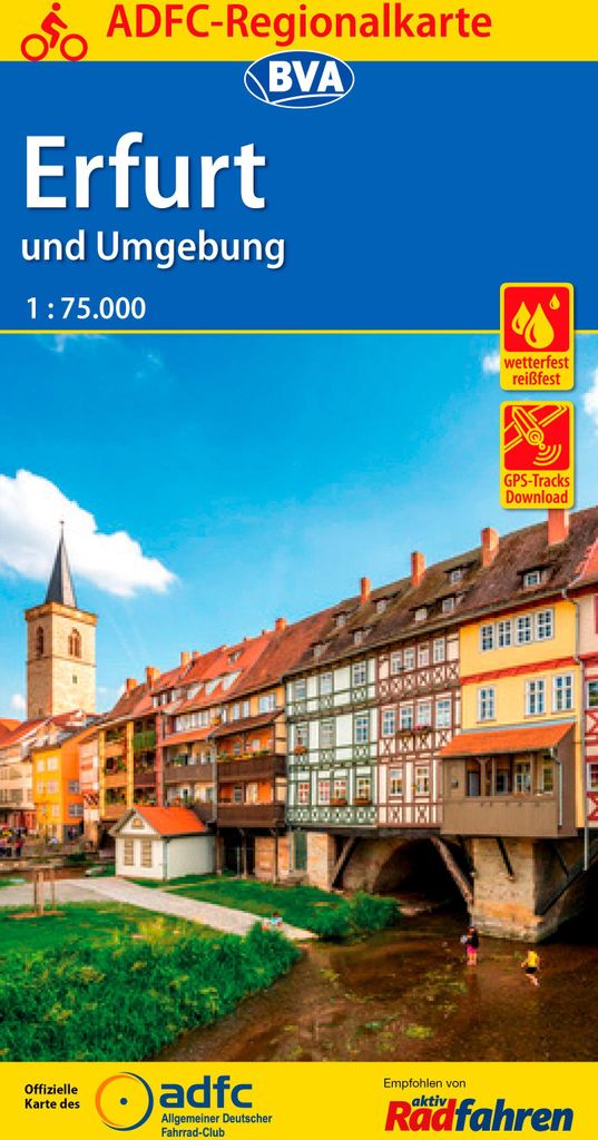 ADFC-Regionalkarte Erfurt und Umgebung, 1:75.000