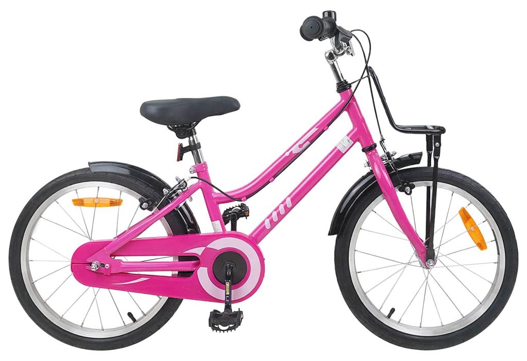 vidaXL Kinderfahrrad 18 Zoll für 5-7 Jahre alt Rosa und Schwarz
