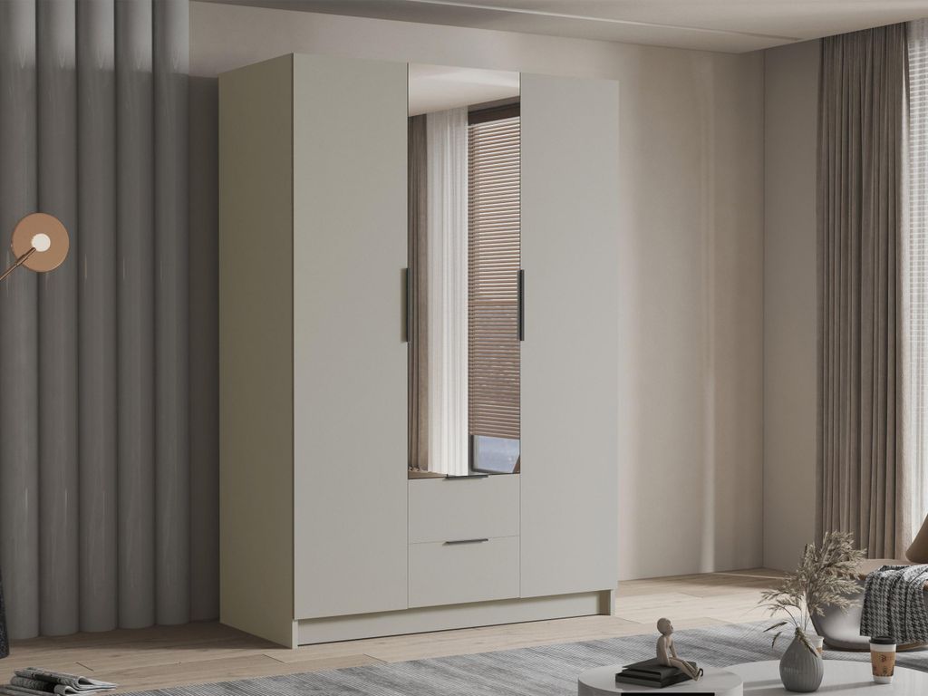 Vysoká šatní skříň 150 cm se zrcadlem MARILA - kašmír / Obrázek produktu 