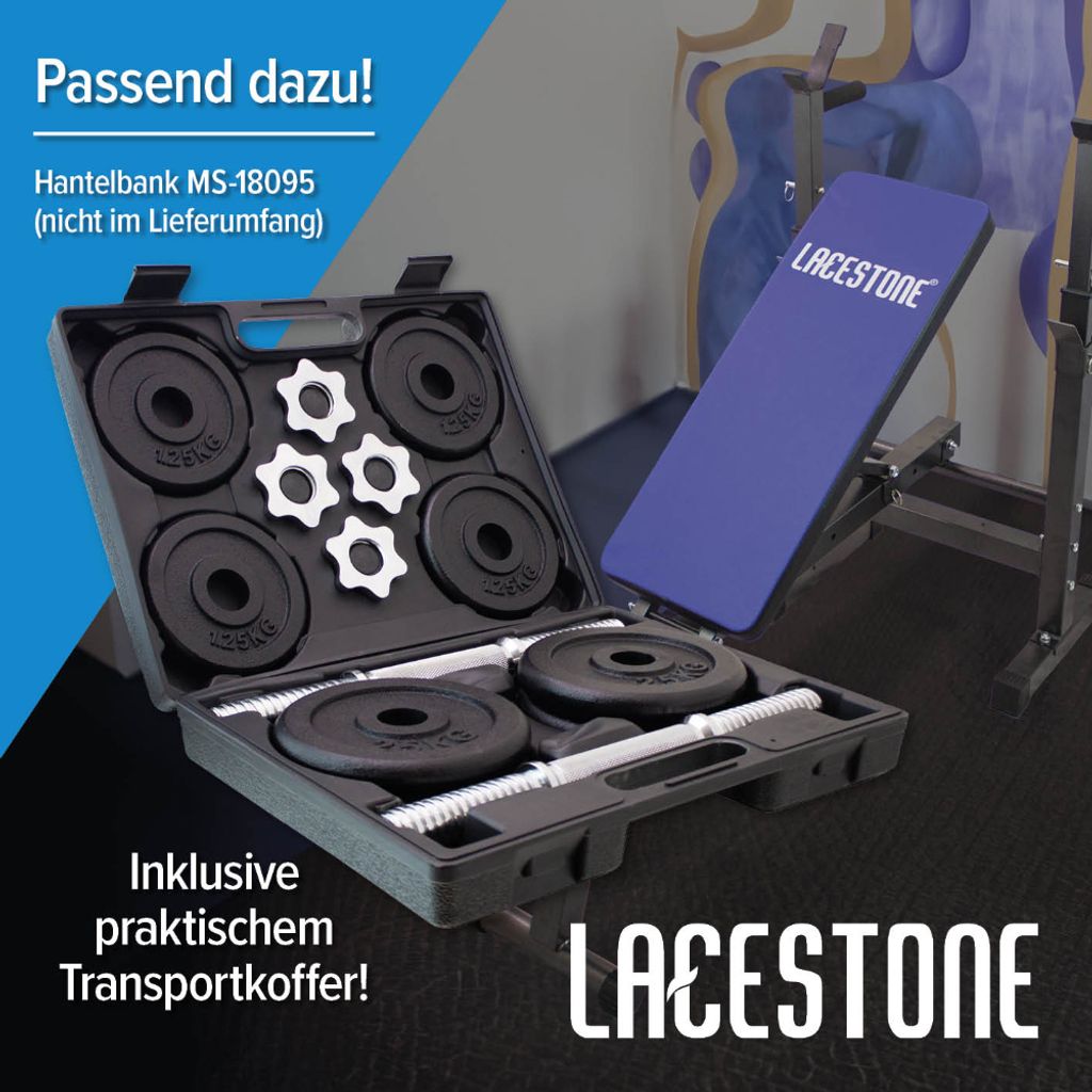 Lacestone Kurzhantel Set 20kg Gusseisen MS-18350 Produktbild 6
