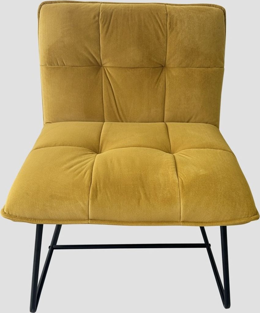 HOMLA Fotel NELOX welurowy musztardowy 63x69x73 cm Zdjęcie produktu 