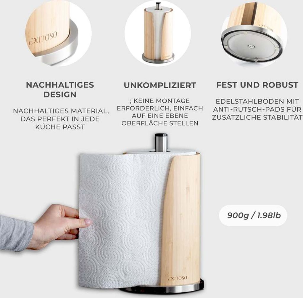 7x Portautensili da Cucina, Effetto Acciaio Inox, Porta Rotoli, Scolapiatti, Asta Metallica, 6 Ganci, Argento | Leroy Merlin