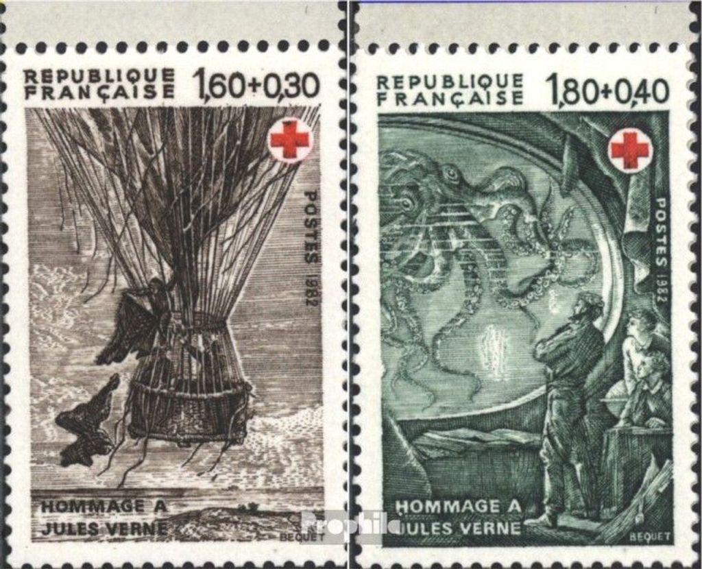 Briefmarken Frankreich 1982 Mi 2367A-2368A (kompl.Ausg.) gezähnt 13 postfrisch Rotes Kreuz