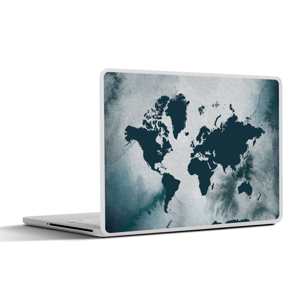 MuchoWow Laptop Aufkleber Sticker Cover Weltkarte - Farbe - Aquarell 32.5x23.5 cm - Sticker für Laptop - Selbstklebend