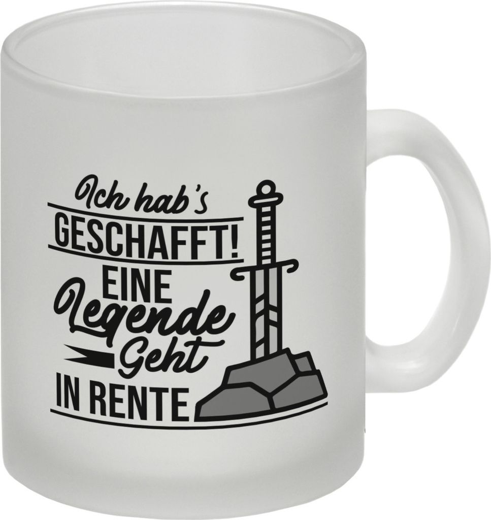 Rentner Glas Tasse Ich habs geschafft Eine Legende geht in Rente