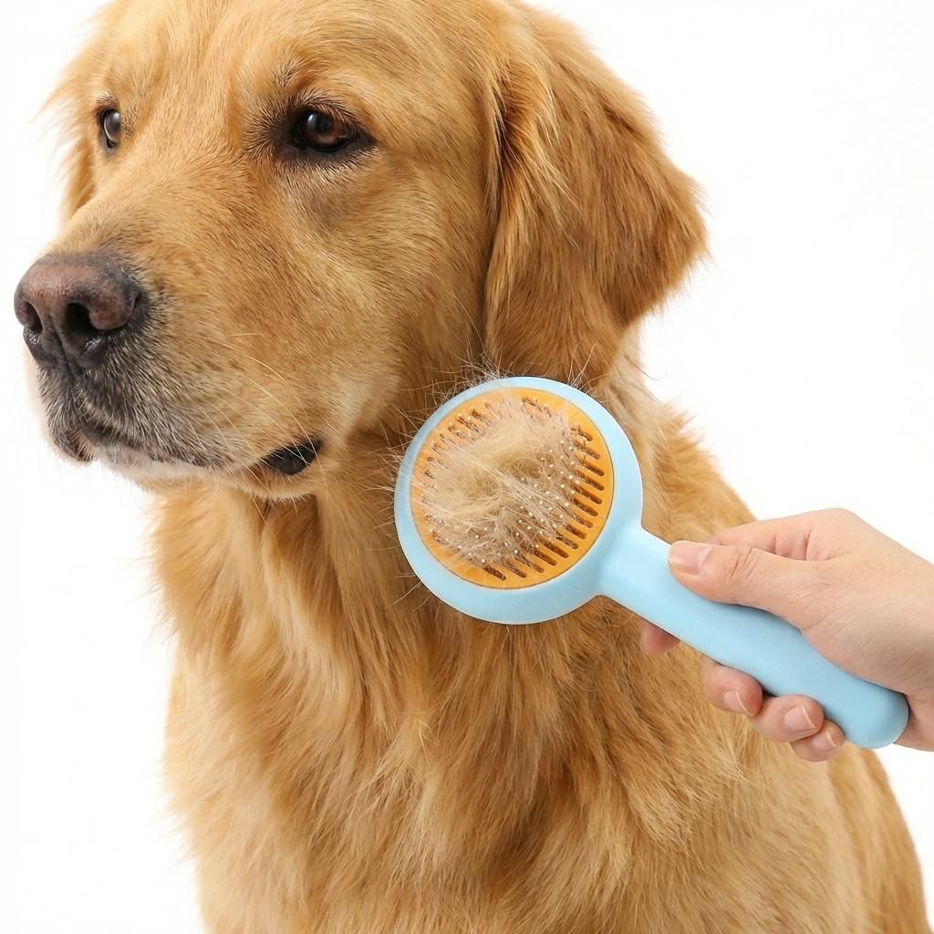 Tierhaarbürste für Hunde & Katzen - Selbstreinigende Produktbild 