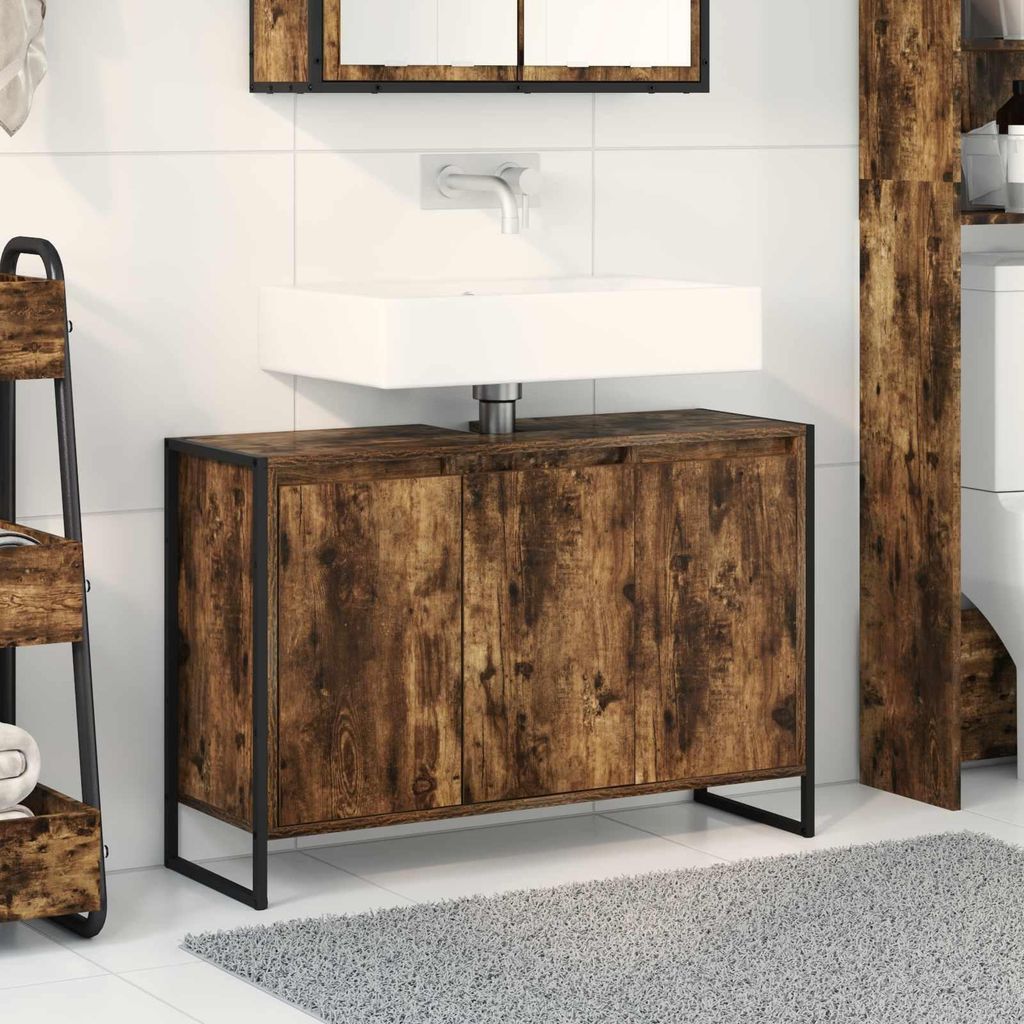 Maison Exclusive - Badezimmerschrank Raucharbe 90 x 30 x 60 cm Holzwerkstoff