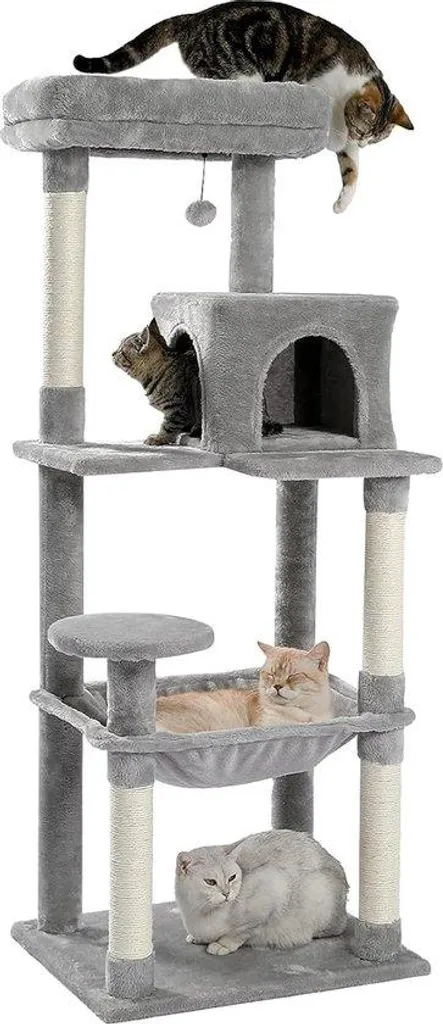 Arbre à chat stable pour gros chat avec maison tuyau anti-chute