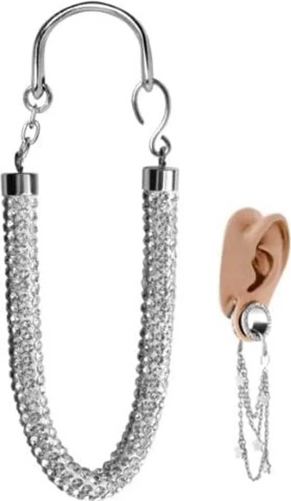 Karisma Loop Piercing Acciaio 316L con Cristalli 65mm - BFTA-07