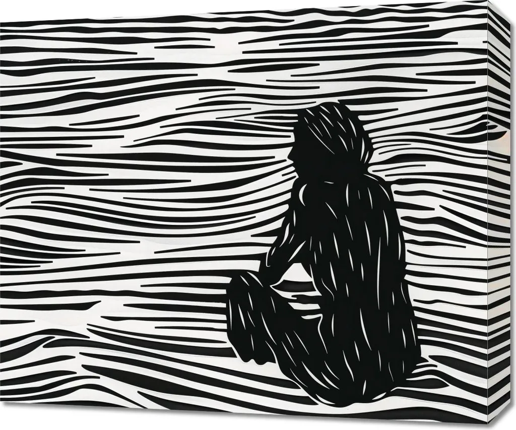 Tableau Image 60 x 50 cm Lignes fluides et délicates pour Salon Chic