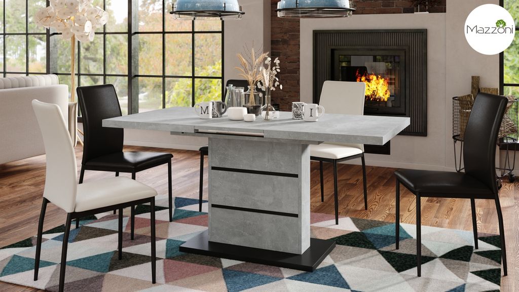 Design Esstisch Tisch Piano ausziehbar 120 bis 200 cm