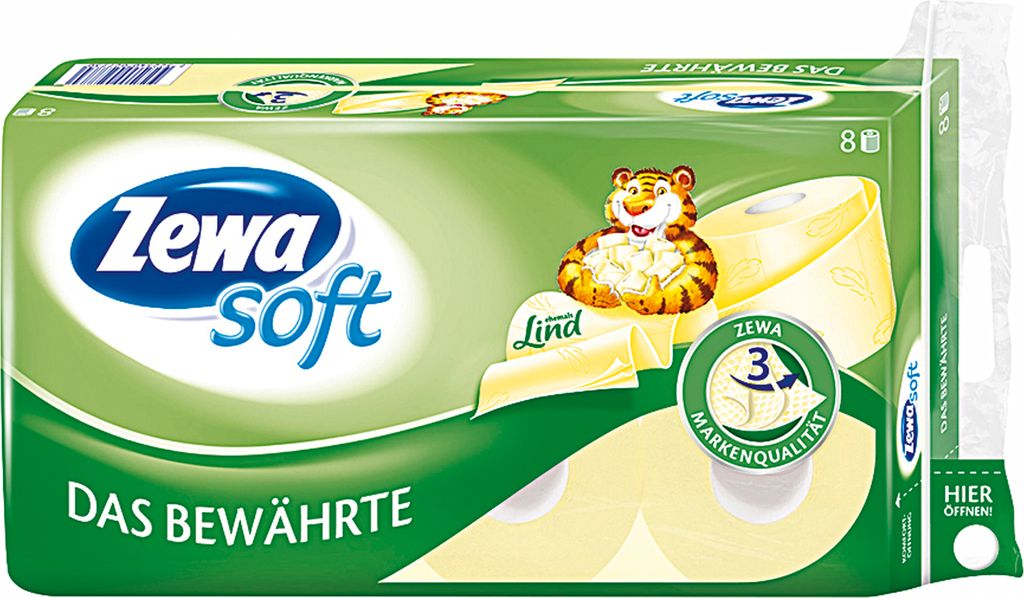 Zewa Toilettenpapier bewährt 150 Blatt 3lagig 8er Pack Produktbild 