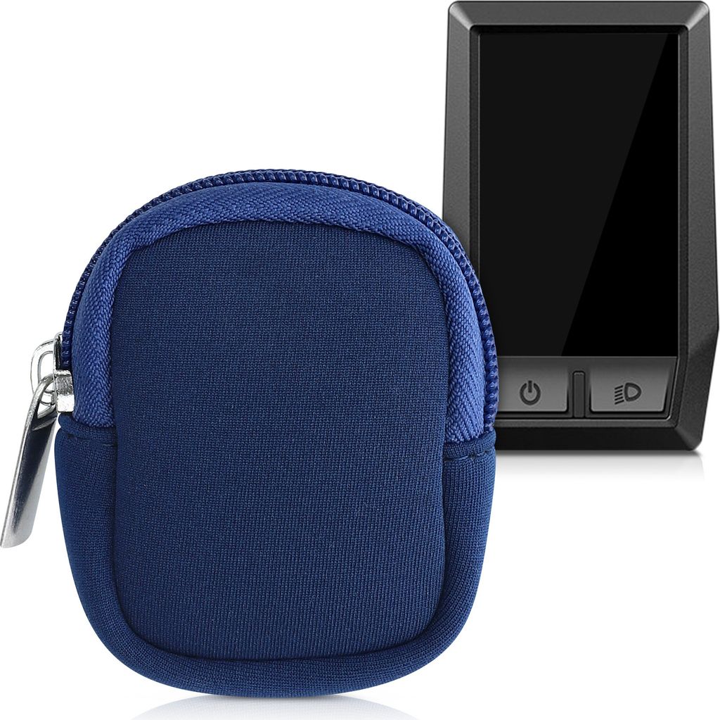 kwmobile Tasche kompatibel mit Bosch Kiox / Kiox 300 - E-Bike Computer Neopren Hülle - Schutztasche Dunkelblau