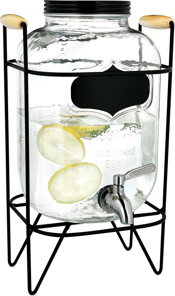 Navaris Getränkespender 5 Liter aus Glas - Zapfhahn aus Produktbild 