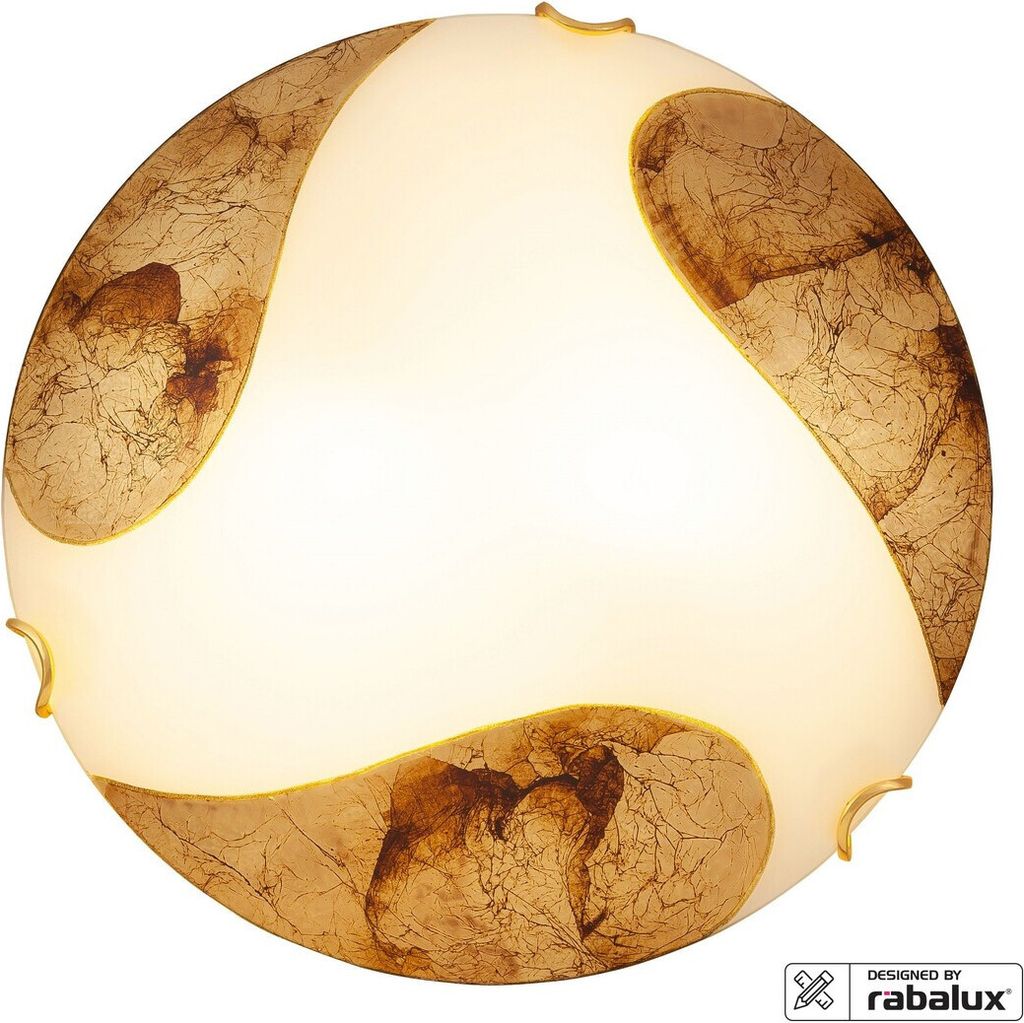 Art gold kovové stropné svietidlo sklo biele/zlaté Ø30cm Obrázok produktu 