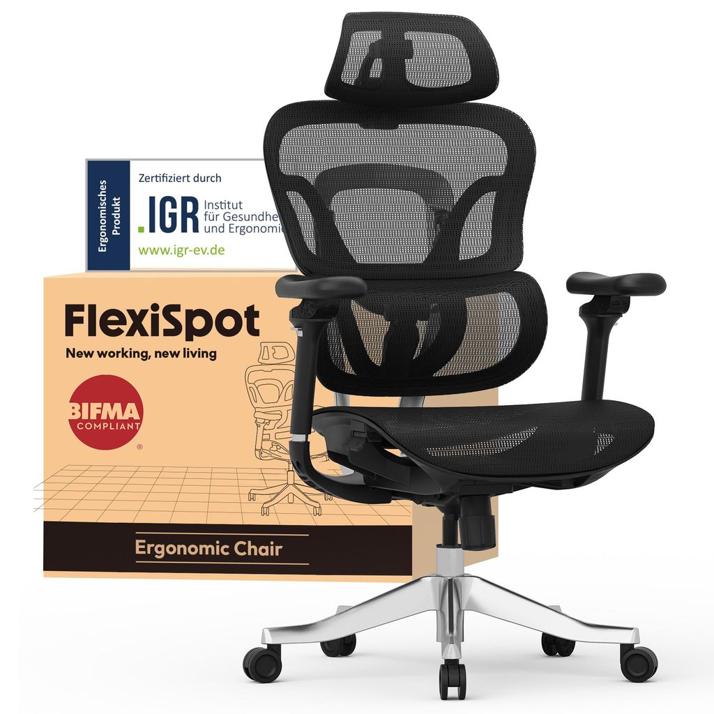 FLEXISPOT ErgoX Max Ergonomischer Bürostuhl bis 300 kg, mit Produktbild 