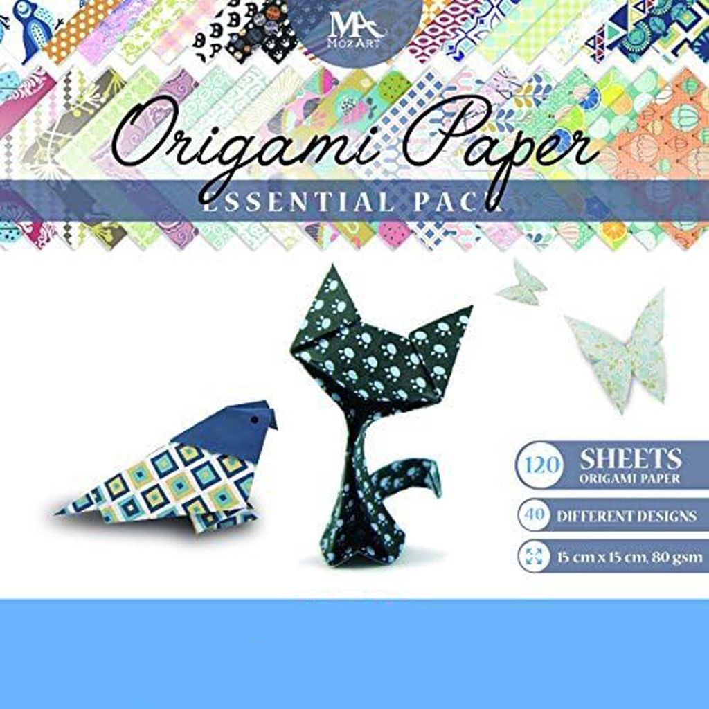MozArt Supplies Origami Papier Set 120 Blatt 40 Muster 15 x 15 cm Origamipapier Faltblätter Faltpapier