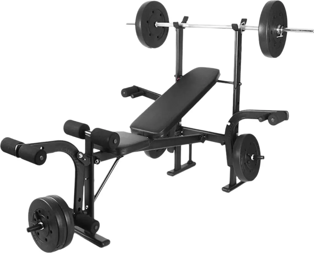 Appareil musculation corps complet avec kit développé couché noir robuste - 8