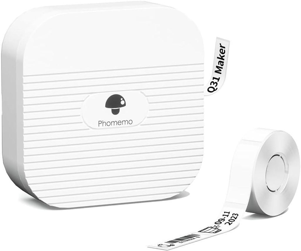 Phomemo Q31 Bluetooth Etikettendrucker Mini Etikettiergerät Beschriftungsgerät Selbstklebend für Zuhause, Büro,Thermischer Labeldrucker