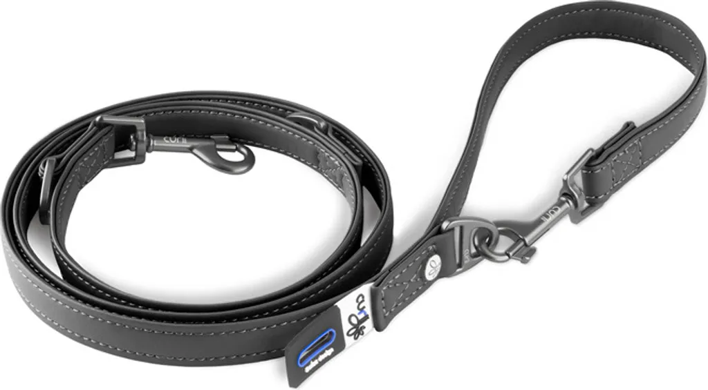 Laisse pour chien en cuir véritable Curli Apple Noir L haute qualité